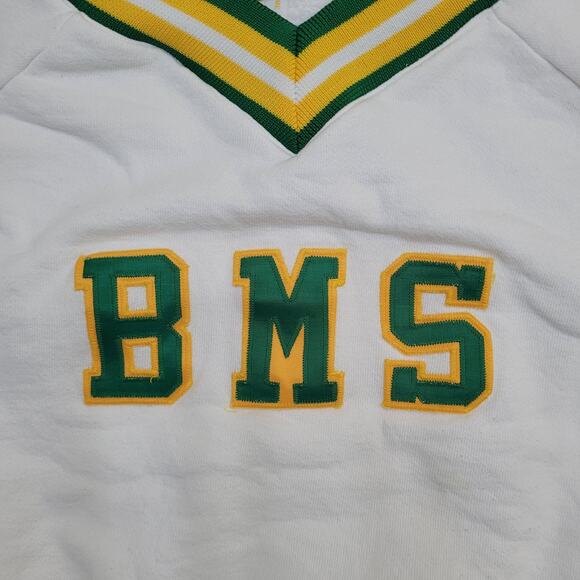 Vintage 80s BMS Varsity Ringer Sweatshirt Womens M 22x20 USA - Picture 12 of 14